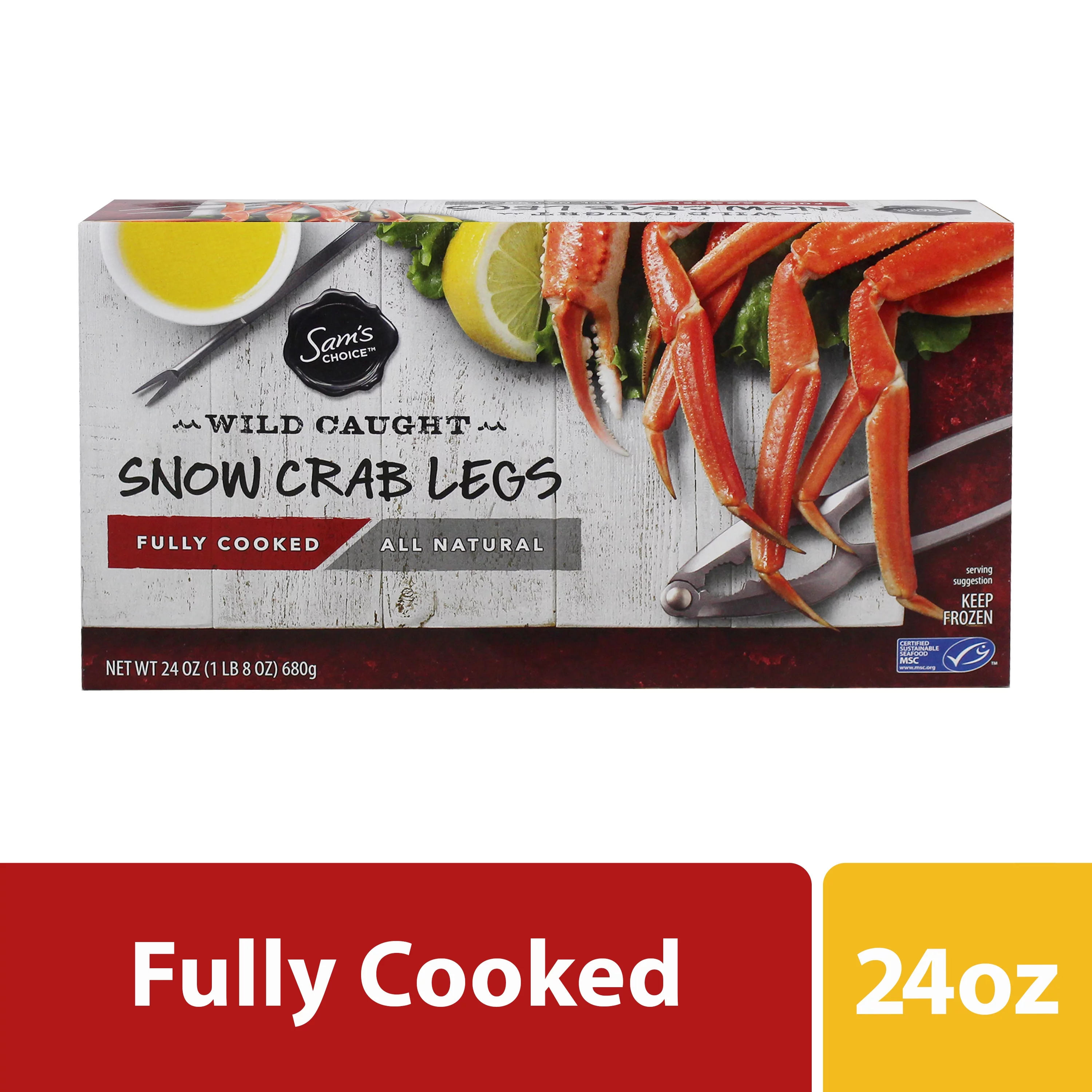 Frozen Cooked Snow Crab Legs, 1.5 lb