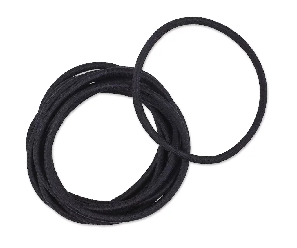 Scunci Nylon Elastic Hairbands with Larger Opening for Thick Hair in Black, 10ct