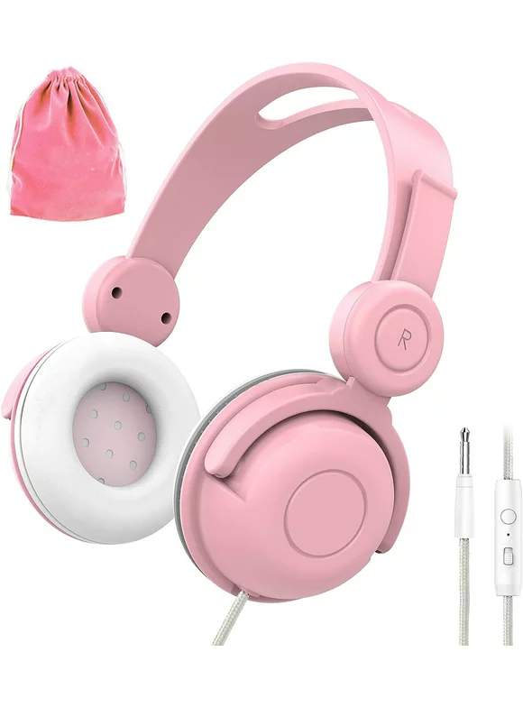 Seenda Kids Headphones for Girls with Microphone, Wired Kids Headphones for School Pad Phone Tablet, 85dB Volume Limited Hearing Protection, Preschool Graduation and Back to School Gifts for Kids
