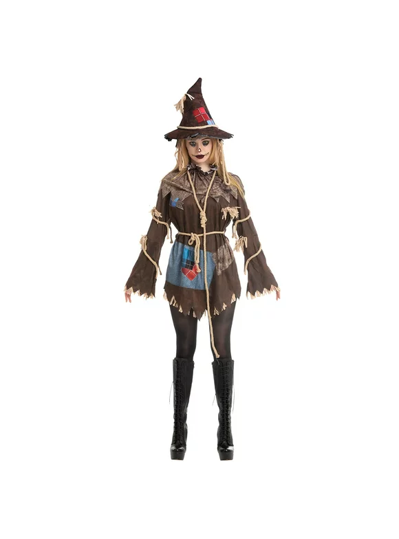 Spooktacular Creations Adult Women Scary Scarecrow Costume, M