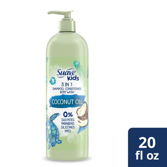Suave Kids 3-in-1 Shampoo Conditioner & Body Wash Coconut Oil, 20 oz