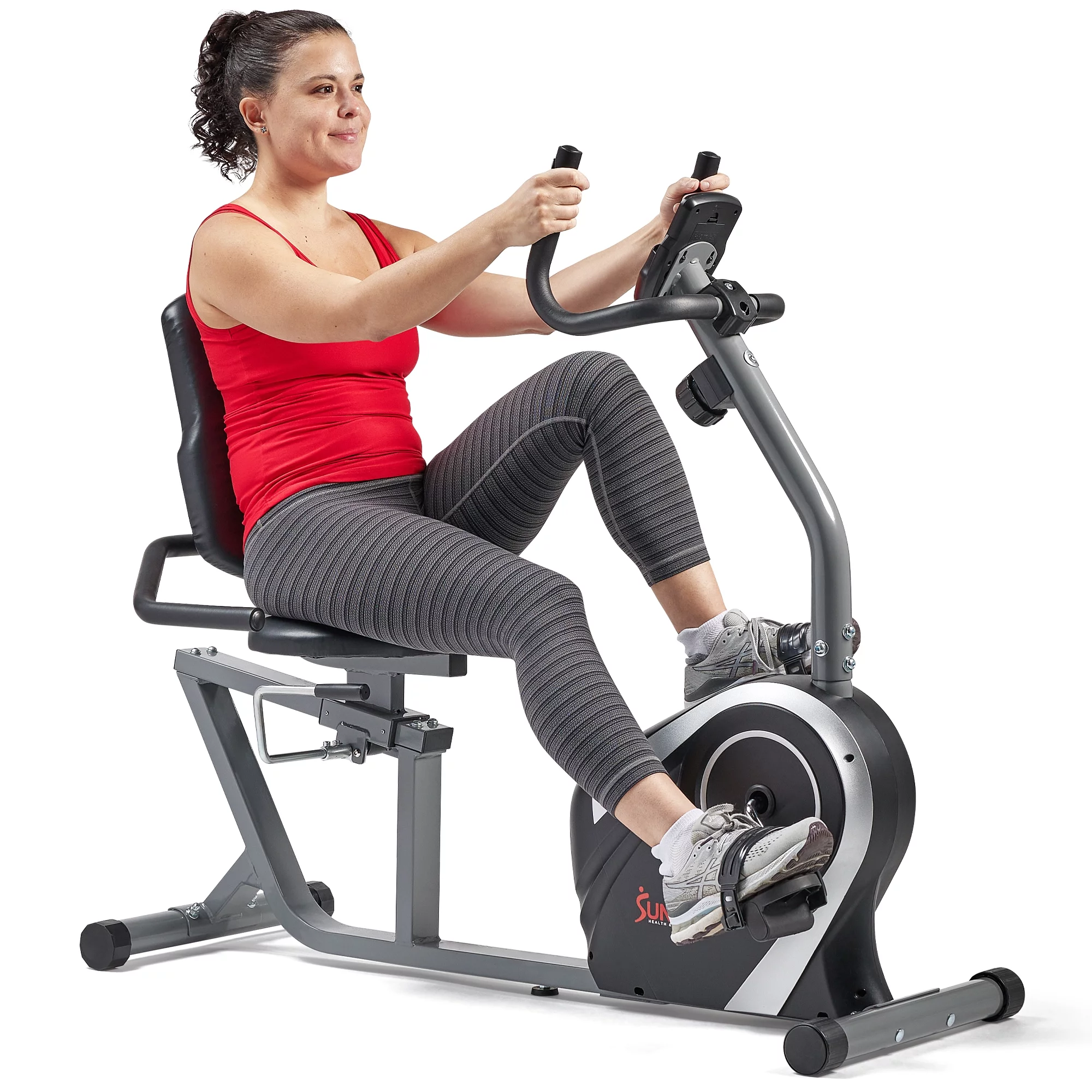 Sunny Health & Fitness Stationary Magnetic Workout Recumbent Exercise Cycle Bike, Adjustable Seat, 300 lb Max Capacity, SF-RB4616