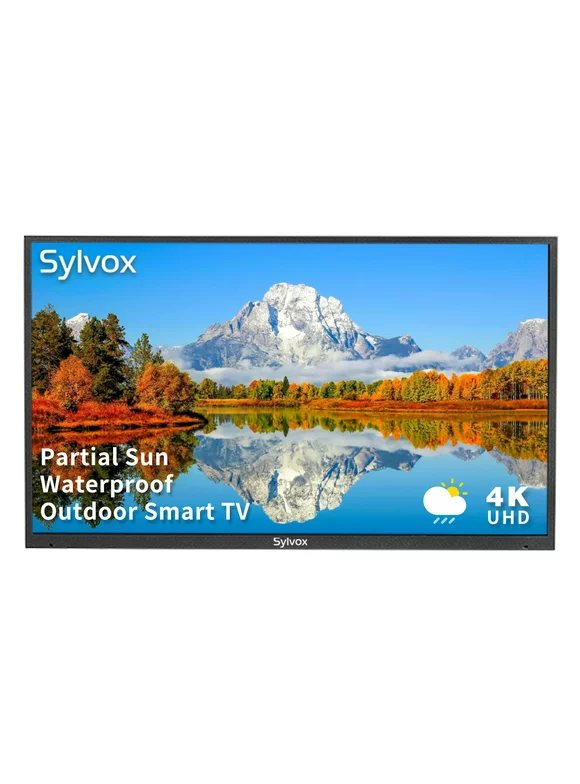 Sylvox 43 inch Outdoor TV Partial Sun 1000 Nits 4K LED Waterproof TV Anti Glare Outdoor Smart TV (Deck Series)