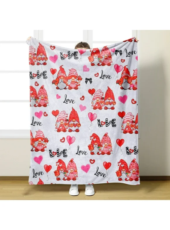 Valentine's Day WGOUP 150×200 Facecloth Digital Printing Blanket Bed Blanket Small Cover Blanket Valentine's Day Gift Dwarf Fleece Blanket