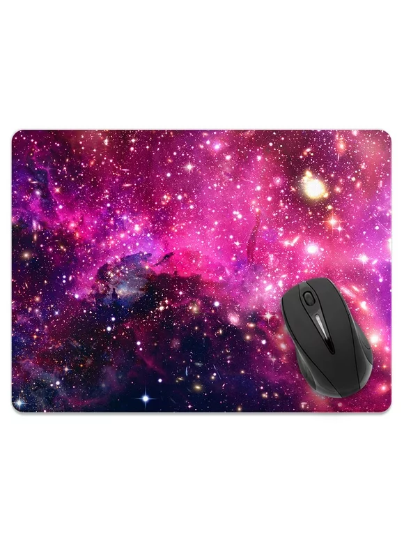 WIRESTER Super Size Rectangle Mouse Pad, Non-Slip X-Large Mouse Pad for Home, Office, and Gaming Desk - Pink Stardust Nebula