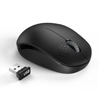 Wireless Mouse with Nano USB Receiver - Seenda Noiseless 2.4G Wireless Mouse Portable Optical Mice for Notebook, PC, Laptop, Computer, Macbook - Black