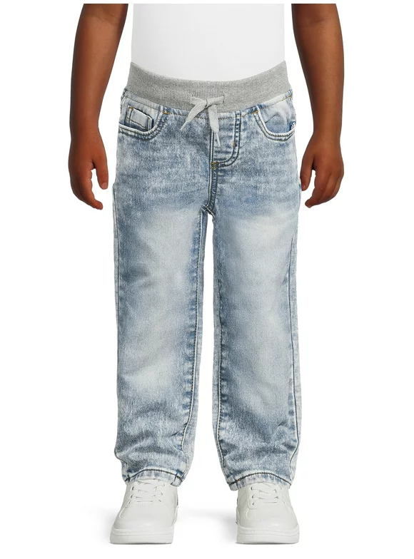 Wonder Nation Baby and Toddler Boys’ Knit Denim Jeans, Sizes 12M-5T