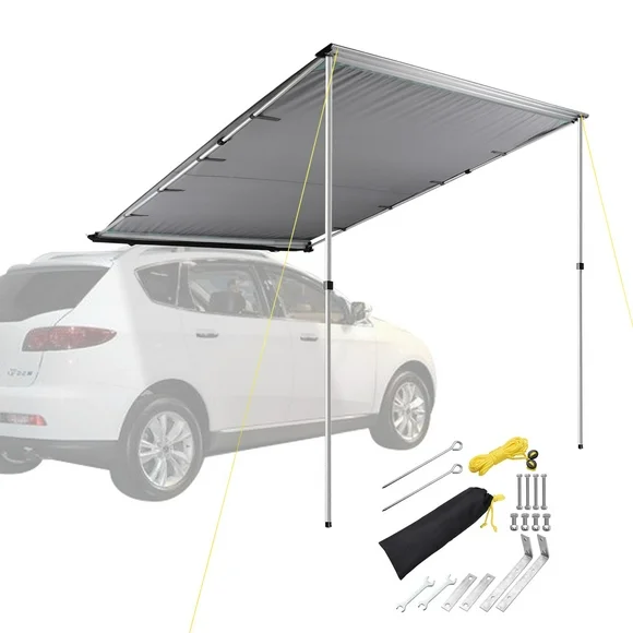 Yescom 6.6x8.4Ft Car Side Awning Rooftop Pull Out Tent Shelter Grey