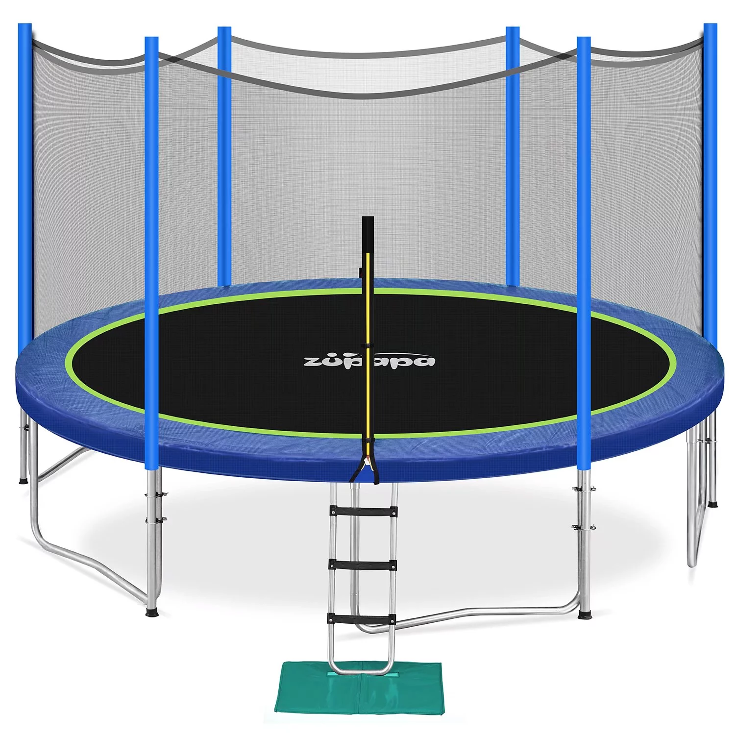 Zupapa 14FT Kids Trampoline,TUV Approved Backyard Trampoline with Enclosure net, Safety Pad Ladder Jumping Mat Rain Cover, 2019 Upgraded