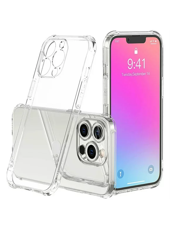 iPhone 13 Pro Max Case Clear, Smooth Gel Soft Flexible TPU Cover Camera Protection Shockproof Slim Light Wireless Charging Compatible Fit for Apple iPhone 13 Pro Max