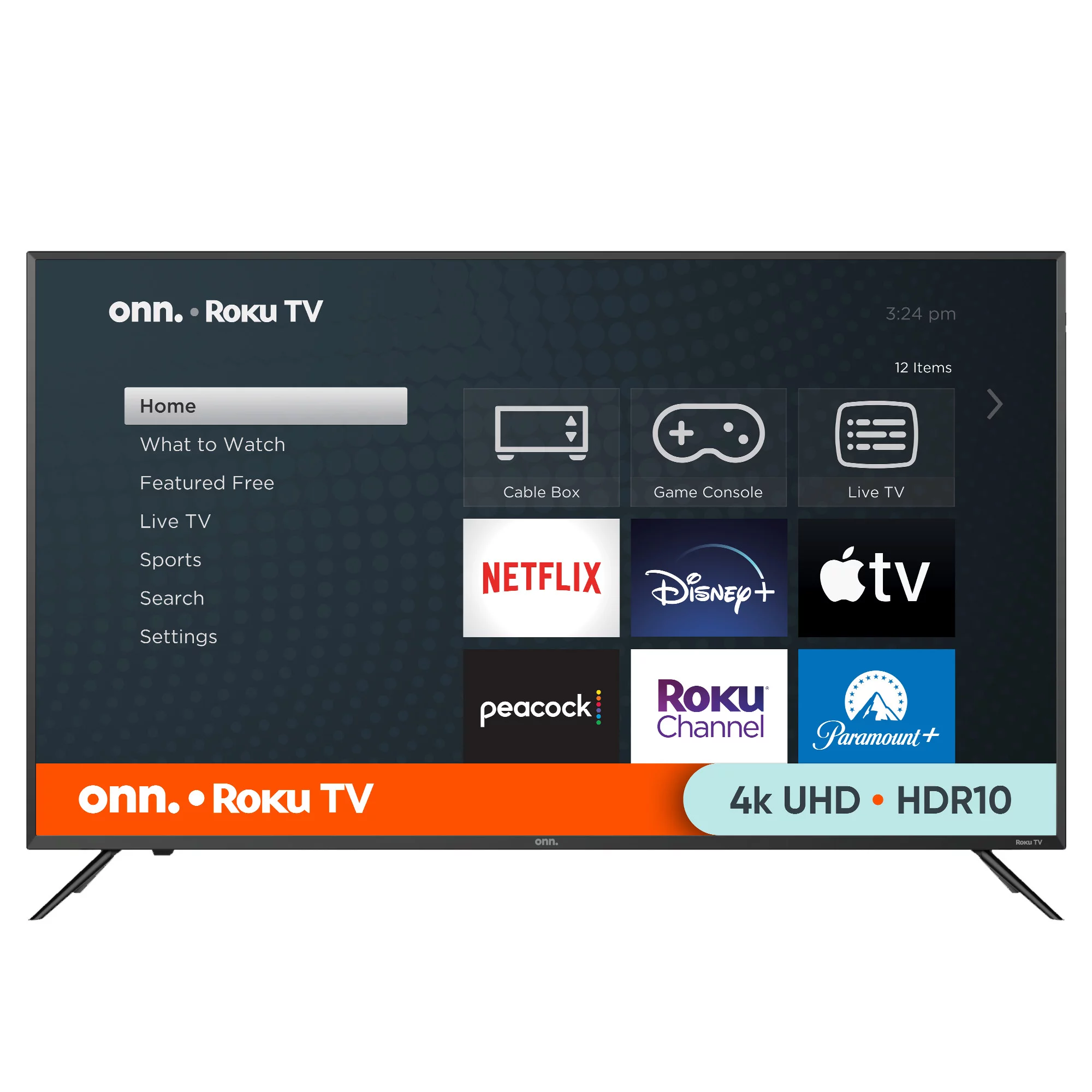 onn. 50” Class 4K UHD (2160P) LED Roku Smart Television HDR (100012585)