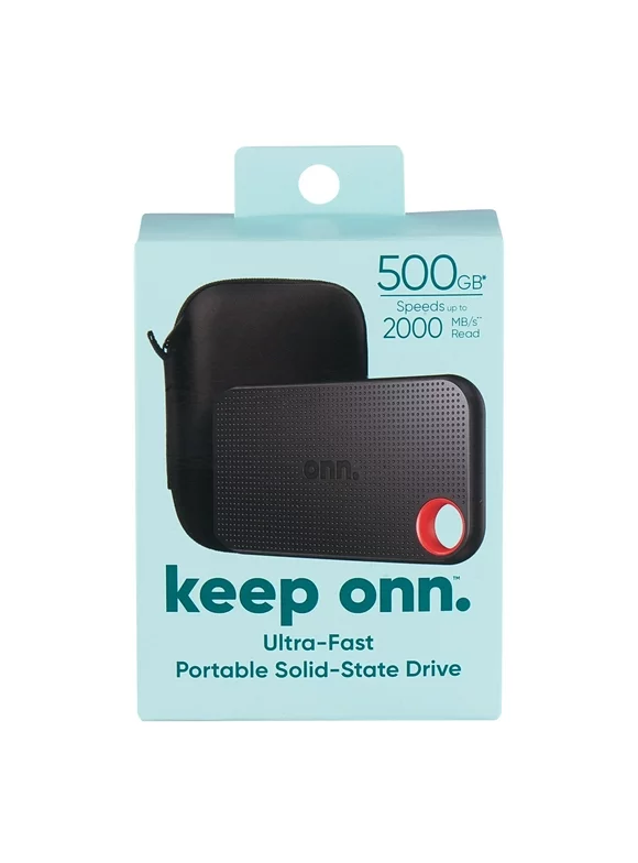 onn. 500GB Ultra-Fast Portable Solid-State Drive