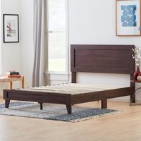 Rest Haven Durable Classic Framed Wood Platform Bed, Queen, Rustic Mahogany