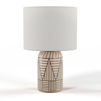 MoDRN Ceramic Table Lamp with Black Accent Pattern