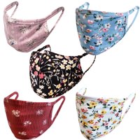5Pcs unisex Cloth face Flower mask Protect Reusable Comfy Washable Made In USA masks